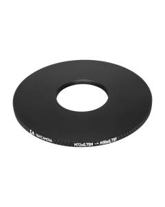 M72x0.75 male to M30x0.75 female thread adapter (72mm to 30mm step-down ring)