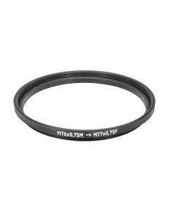 M76x0.75 male to M77x0.75 female thread adapter (77mm step-up ring for Lenar)