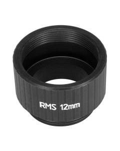 12mm adapter to match parfocal heights of DIN and RMS objectives, black