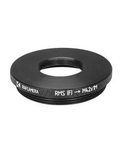 RMS (0.8″-36tpi) female to M42x1 male thread adapter, flat