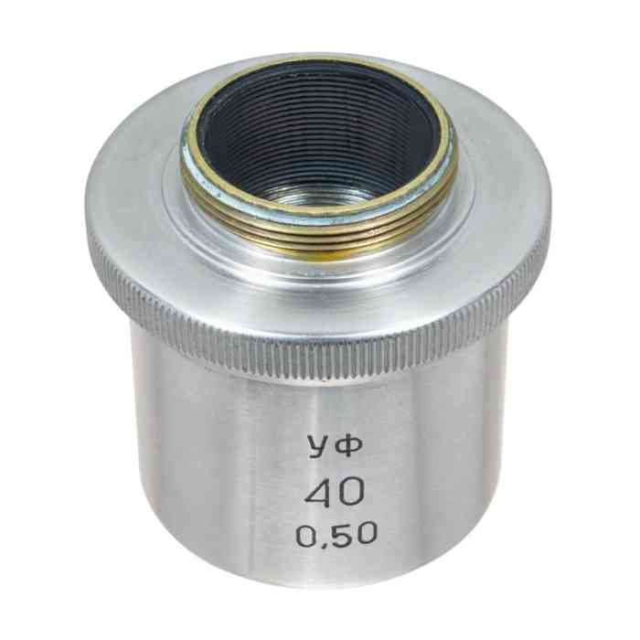 LOMO Microscope Objective - 40x0.50, Ultraviolet