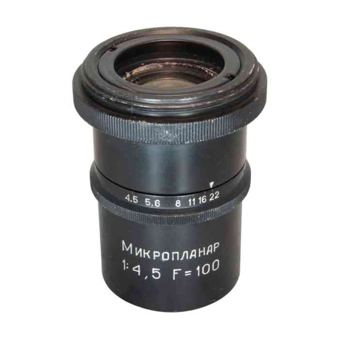 Microplanar 4.5/100mm lens for microfilms and microphotography, hi-res, #63088
