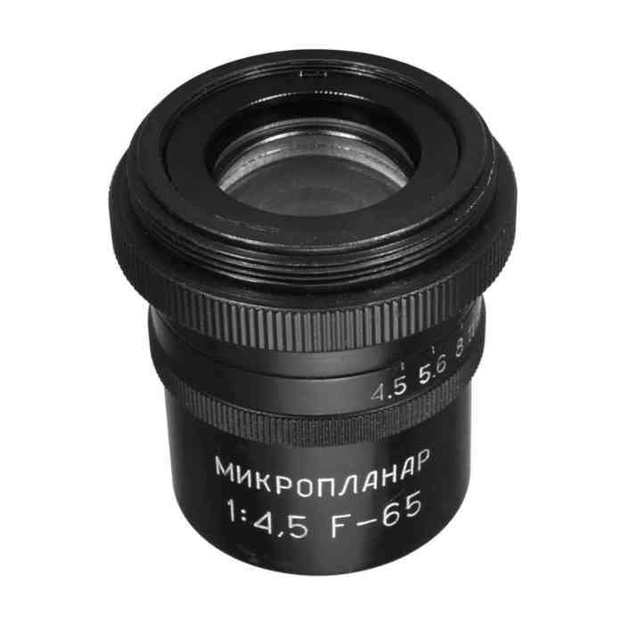 LOMO Microplanar 4.5/65mm lens for microfilms and microphotography, hi-res