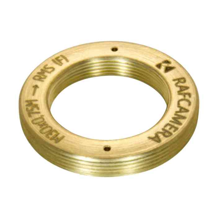 M30x0.75 male to RMS female thread adapter, flangeless, bronze