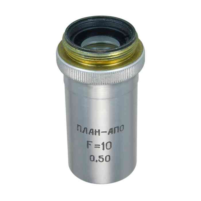 LOMO Microscope Objective - Planapochromat F=10mm, n.a.=0.50
