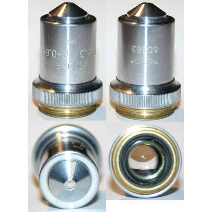 LOMO Microscope Objective - APO F=8.37mm, n.a.0.65