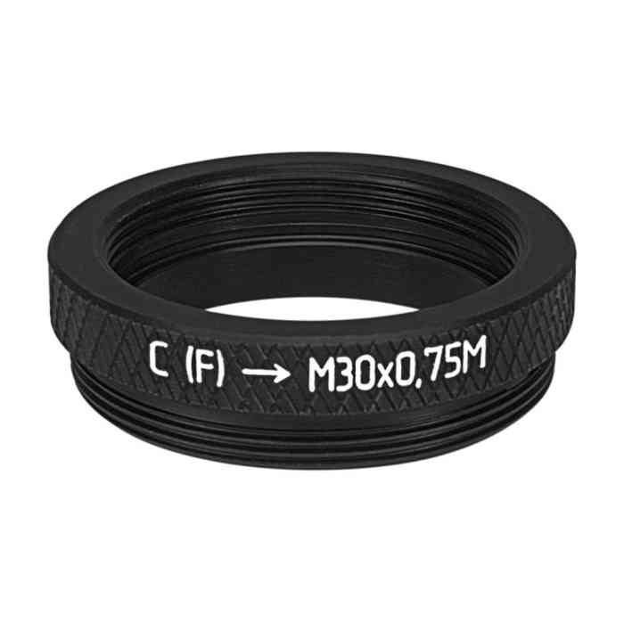 C-mount female to M30x0.75 male thread adapter