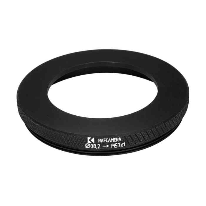 38.2mm to M57x1 male thread adapter to mount shutters on Bronica S2 camera