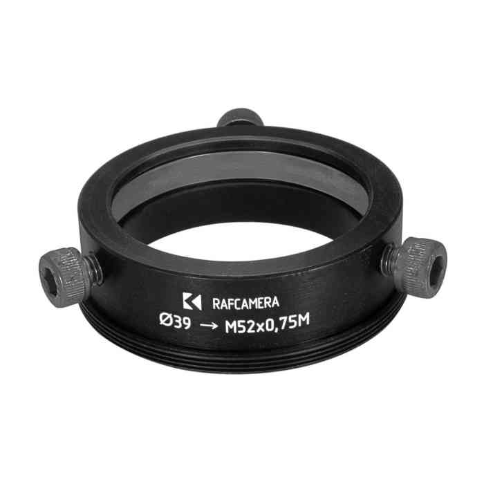 39mm to M52x0.75 male thread adapter (for Kowa 16-A lenses)