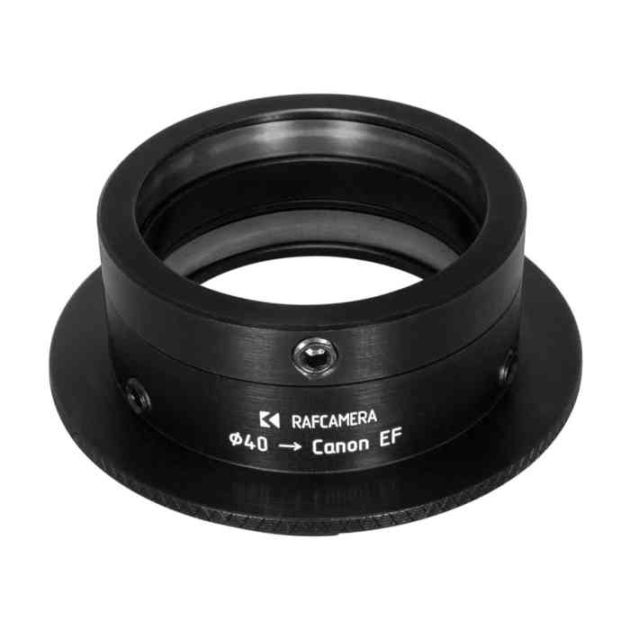 40mm clamp to Canon EF camera mount adapter for 2/47.5mm Cinelux