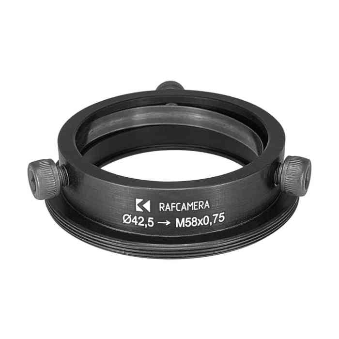 42.5mm clamp to M58x0.75 male thread adapter