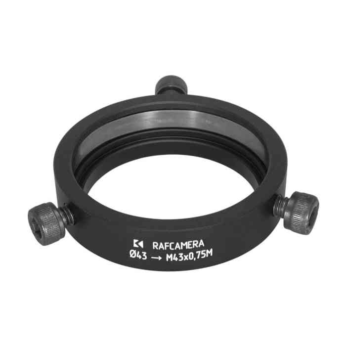 43mm clamp to M43x0.75 male thread adapter