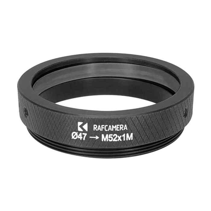 47mm to M52x1 male thread adapter (use projection lenses on focusing helicoids)