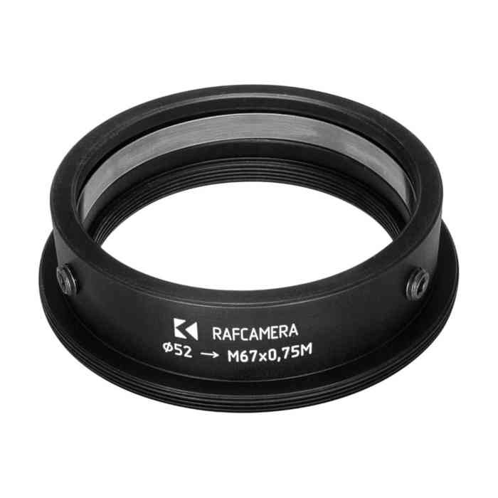 52mm clamp to M67x0.75 male thread adapter for Kowa Anamorphic 16-H lens