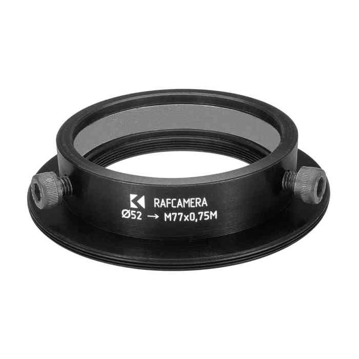 52mm clamp to M77x0.75 male thread adapter (for Kowa Anamorphic 16-H)
