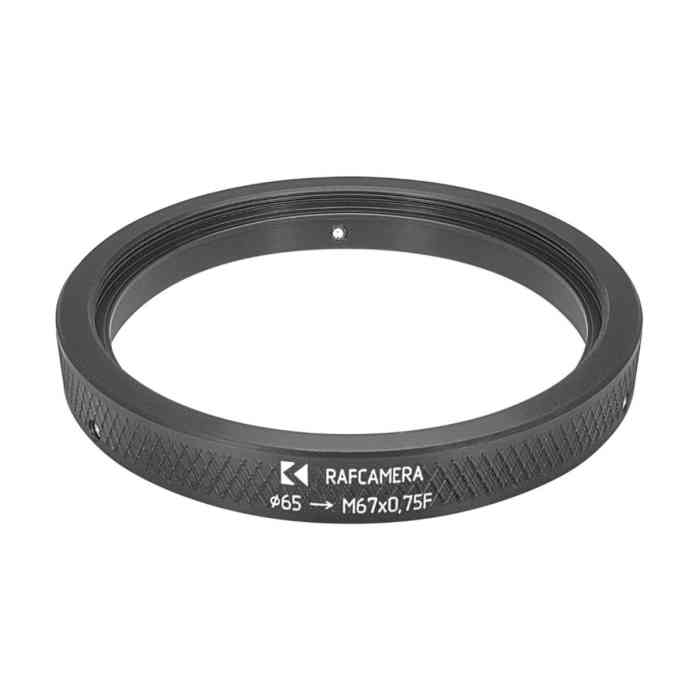 65mm to M67x0.75 female thread adapter (filter step-up ring)