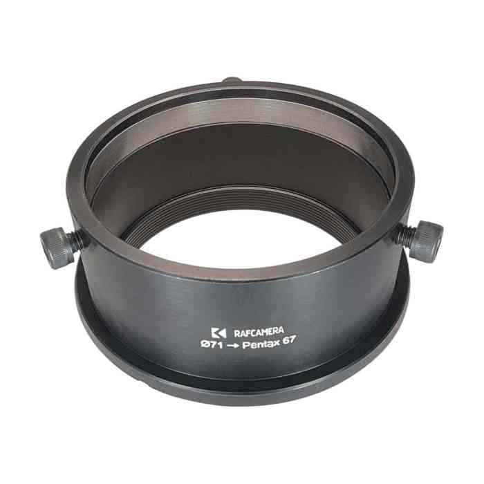 71mm clamp to Pentax 67 camera mount adapter for Schneider Cinelux, long