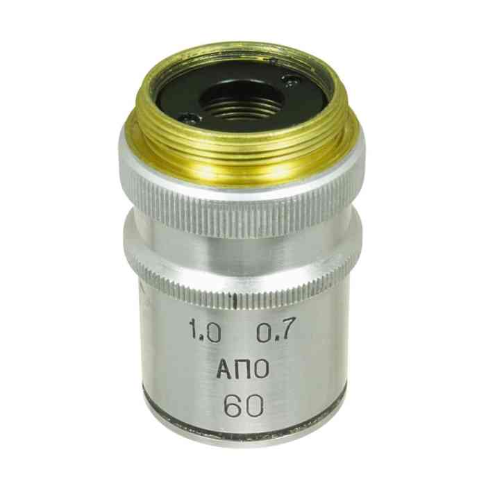 LOMO Microscope Objective - APO 60x0.7-1.0, OI (spring)