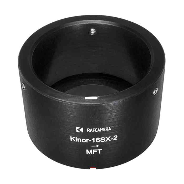 Kinor-16SX-2 lens to MFT (micro 4/3) camera mount adapter, with screws