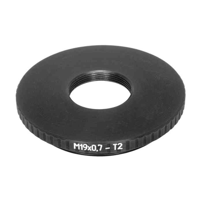 M19x0.75 female to M42x0.75 (T2) male thread adapter