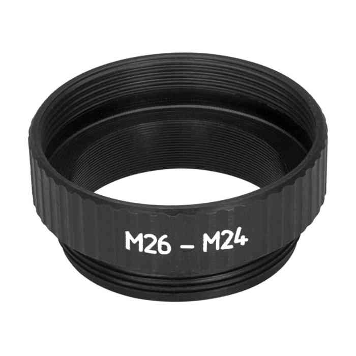 M24x0.75 male to M26x0.75 female thread adapter, black