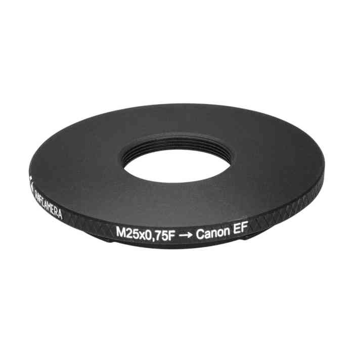 M25x0.75 female thread to Canon EOS camera mount adapter