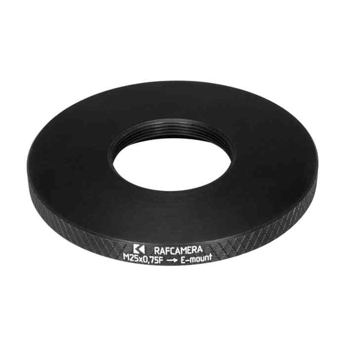 M25x0.75 female thread to Sony E-mount camera mount adapter
