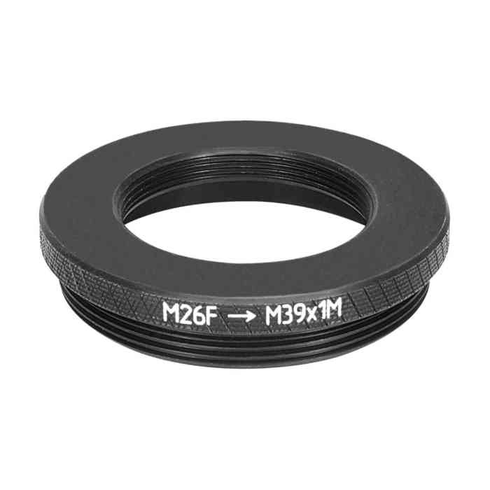M26x0.75 (36tpi) female to M39x1 (LTM) male thread adapter for Nikon, Mitutoyo