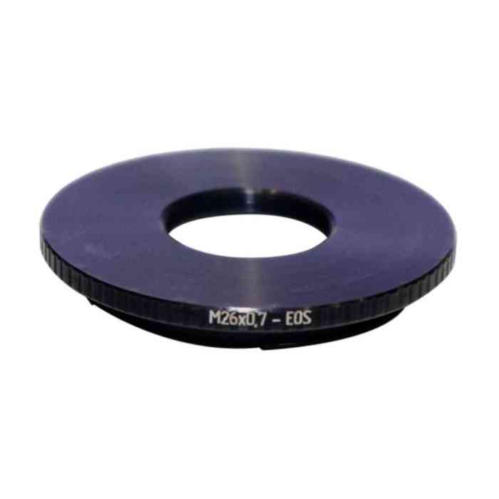 M26x0.7 thread (36 tpi, Mitutoyo) to Canon EOS mount adapter