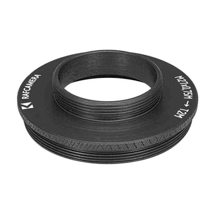 M27x0.75 male to T2 male thread adapter for Meade 9x60 viewfinder
