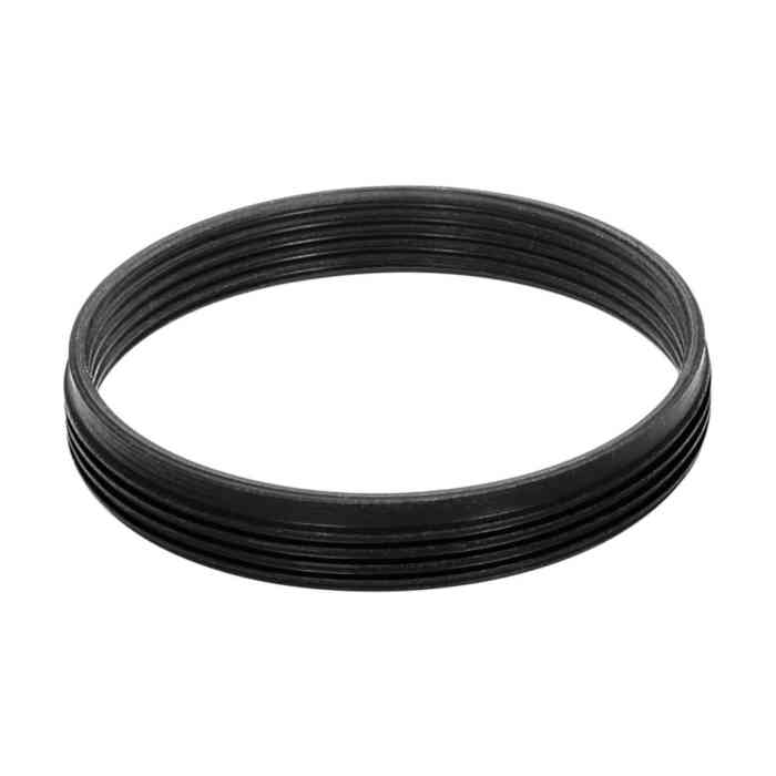 M28x0.75 male to M26x0.75 (0.7) female thread adapter, flat, black