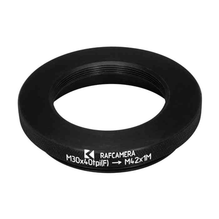 M30x40tpi female to M42x1 male thread adapter for Elgeet 90mm Colorstigmat lens