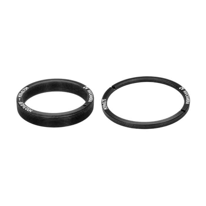 M32.5x0.5 female to M39x0.75 male thread adapter with retaining ring