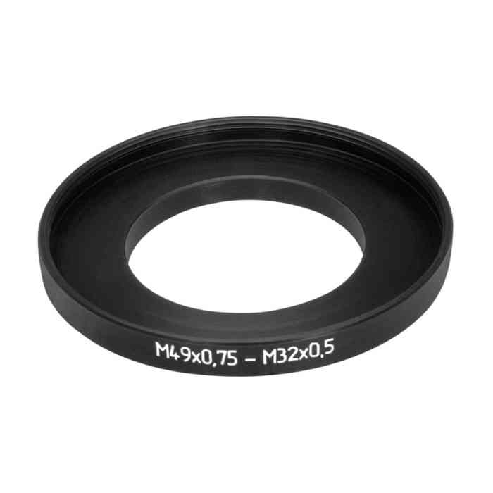 M32x0.5 to M49x0.75 step-up ring for Watershot housing and Kern Switar