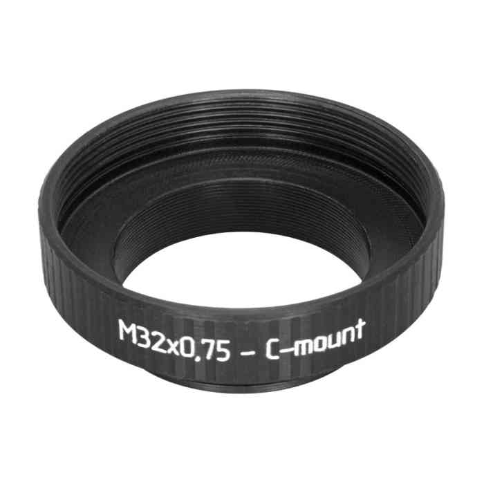 M32x0.75 female thread to C-mount adapter, black