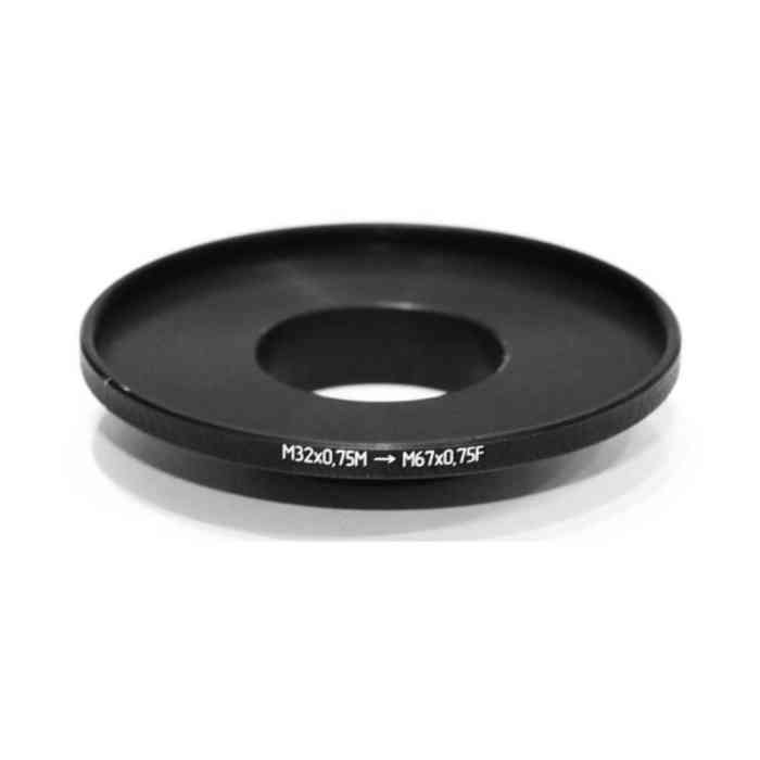 M32x0.75 male to M67x0.75 female step-up ring (Apple iPhone Watershot housing)
