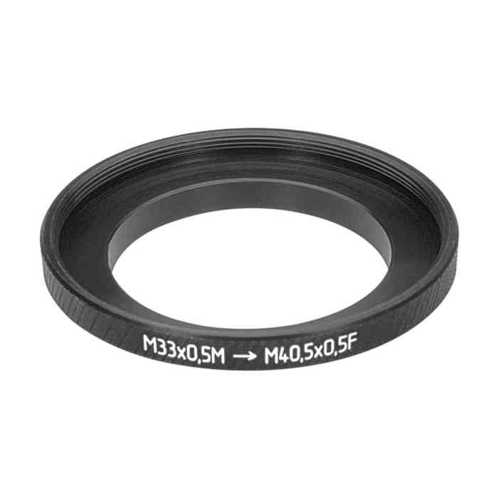 M33x0.5 male to M40.5x0.5 female thread adapter (33mm to 40.5mm step-up ring)