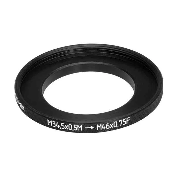M34.5x0.5 male to M46x0.75 female thread adapter (step-up ring) for El-Nikkors