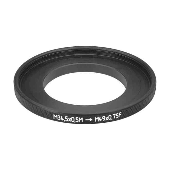 M34.5x0.5 male to M49x0.75 female thread adapter (step-up ring) for El-Nikkors