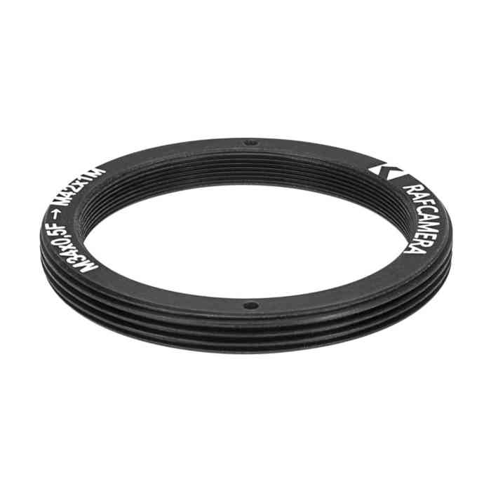 M34x0.5 female to M42x1 male thread adapter for Baltar 2.3/50mm lens, flangeless