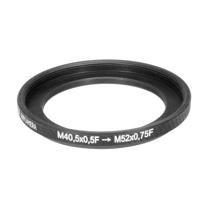 M40.5x0.5 female to M52x0.75 female thread adapter (filter step-up ring)