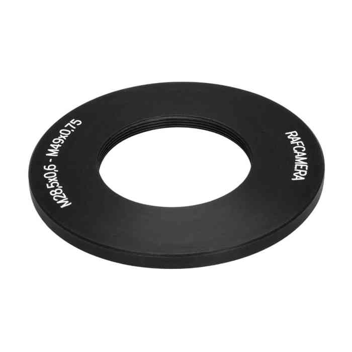 M49x0.75 male to M28.5x0.6 female thread adapter (for 1.25″ astro filters)