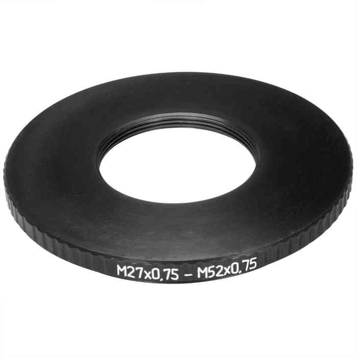 M52x0.75 male to M27x0.75 female thread adapter (for Nikon CF inf BD)