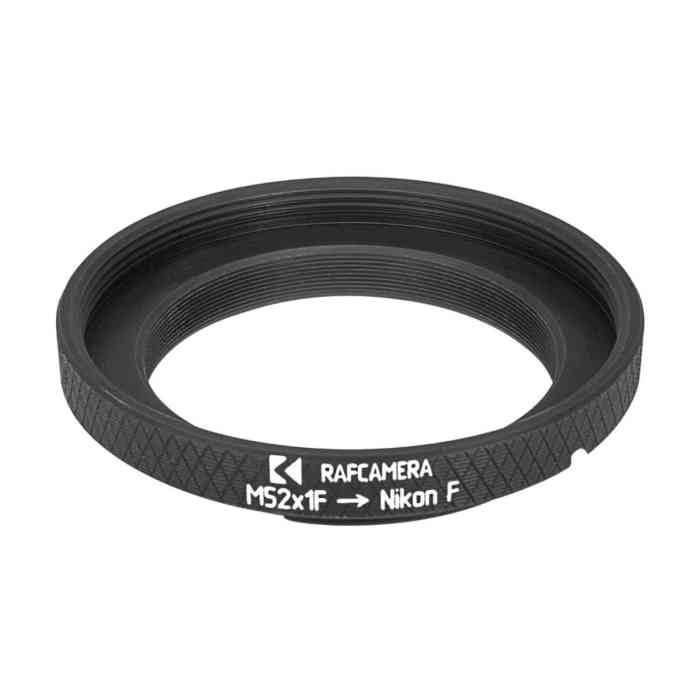 M52x1 female thread to Nikon F camera mount adapter for helicods