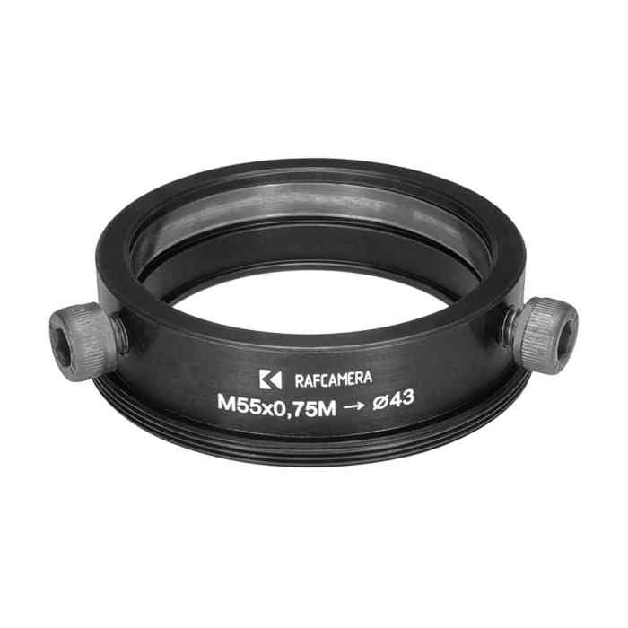 43mm to M55x0.75 male thread adapter (for Kowa 16-D lenses)