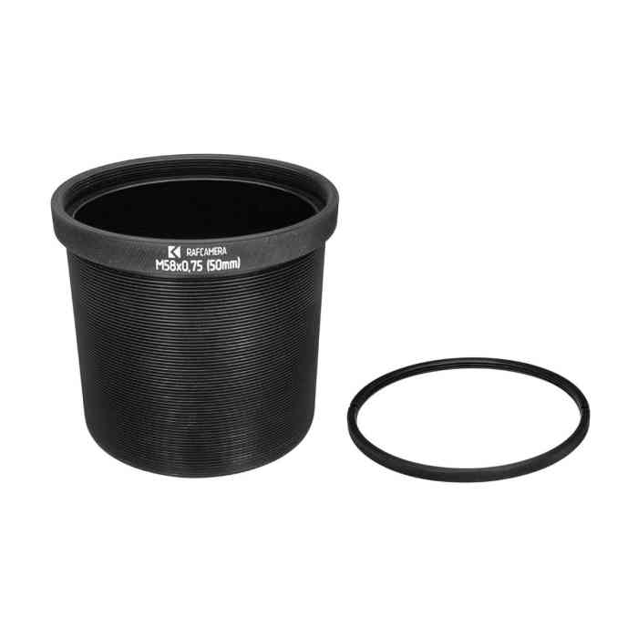 50mm M58x0.75 thread extender (variable tube) with stop ring