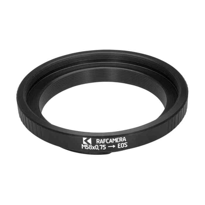 M58x0.75 female thread to Canon EOS camera mount adapter for helicoids