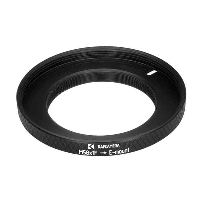 M58x1 female thread to Sony E-mount camera adapter for helicoids