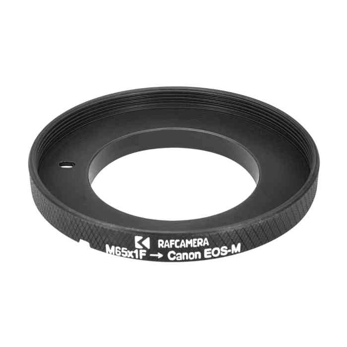 M65x1 female thread to Canon EOS-M camera mount adapter for helicoids
