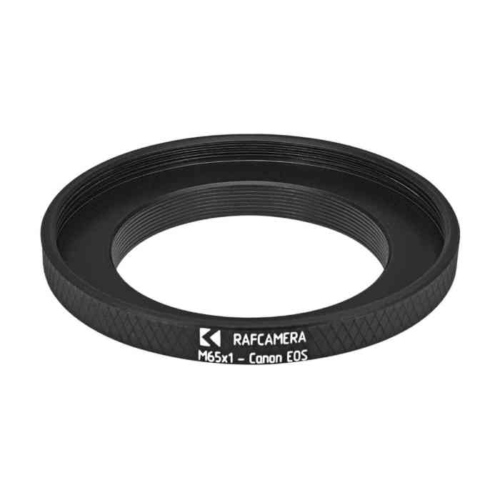 M65x1 female thread to Canon EOS (EF) camera mount adapter